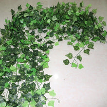 Load image into Gallery viewer, Artificial Ivy Leaf Garland Fake Leaves Hanging Vines For Home Decor Creeper Green Ivy Artificial Ivy Garland Greenery Hanging Plant Vine for Wedding Wall Party Room Astethic Stuff Decor 100pcs Leaf 1 piece 2.4M