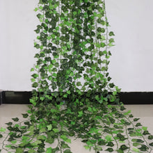 Load image into Gallery viewer, Artificial Ivy Leaf Garland Fake Leaves Hanging Vines For Home Decor Creeper Green Ivy Artificial Ivy Garland Greenery Hanging Plant Vine for Wedding Wall Party Room Astethic Stuff Decor 100pcs Leaf 1 piece 2.4M