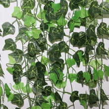 Load image into Gallery viewer, Artificial Ivy Leaf Garland Fake Leaves Hanging Vines For Home Decor Creeper Green Ivy Artificial Ivy Garland Greenery Hanging Plant Vine for Wedding Wall Party Room Astethic Stuff Decor 100pcs Leaf 1 piece 2.4M