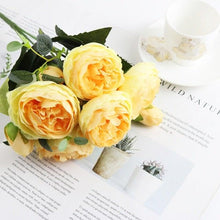 Load image into Gallery viewer, Artificial Roses Flowers Bundle Of Beautiful Silk Peony Bouquet For Home Wedding Party Scrapbook Decoration Accessories Artificial Rose Flowers Bouquet Silk Flowers Rose for Home Bridal Wedding Party Festival Decor