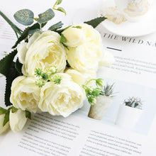 Load image into Gallery viewer, Artificial Roses Flowers Bundle Of Beautiful Silk Peony Bouquet For Home Wedding Party Scrapbook Decoration Accessories Artificial Rose Flowers Bouquet Silk Flowers Rose for Home Bridal Wedding Party Festival Decor