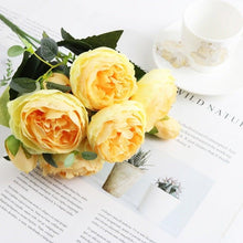 Load image into Gallery viewer, Artificial Roses Flowers Bundle Of Beautiful Silk Peony Bouquet For Home Wedding Party Scrapbook Decoration Accessories Artificial Rose Flowers Bouquet Silk Flowers Rose for Home Bridal Wedding Party Festival Decor