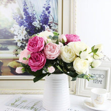 Load image into Gallery viewer, Artificial Roses Flowers Bundle Of Beautiful Silk Peony Bouquet For Home Wedding Party Scrapbook Decoration Accessories Artificial Rose Flowers Bouquet Silk Flowers Rose for Home Bridal Wedding Party Festival Decor