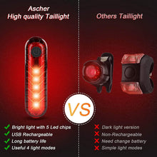 Load image into Gallery viewer, Ascher Ultra Bright USB Rechargeable Bike Light Set