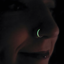 Load image into Gallery viewer, 20G Implant Grade Titanium Glow in the Dark Hinged Segment Nose Hoop