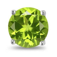 Load image into Gallery viewer, August Birthstone Peridot 925 Sterling Silver Round Cz Stud Earring