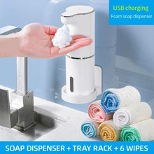 Load image into Gallery viewer, Automatic Foam Soap Dispensers Bathroom Smart Washing Hand Machine With USB Charging White High Quality Material Automatic Touchless Soap Dispenser Rechargeable Foaming Soap Dispense With Adjustable Volume Suitable For Bathroom Office Hotel