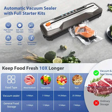 Load image into Gallery viewer, Automatic One-Touch Food Vacuum Sealer 5 Modes with 15 Sealer Bags and Built-in Cutter