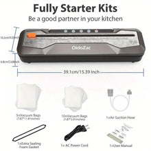 Load image into Gallery viewer, Automatic One-Touch Food Vacuum Sealer 5 Modes with 15 Sealer Bags and Built-in Cutter