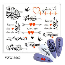 Load image into Gallery viewer, Autumn Simple Green Pink Pattern Water Nail Decal Sticker Flower Leaf Tree Winter Slider For Nail Art Manicuring Decoration Decals for Nail Art Decoration Including Hearts Stars Letters Bowknot Leaves Flowers Plants Fruits Butterflies