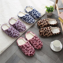 Load image into Gallery viewer, Autumn Winter Home Slippers Women Cotton Floor Shoes Plush Indoor Slippers Women Men Couple Warm House Slippers Slip On Bedroom Slippers With Comfy Fleece Lining