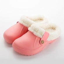 Load image into Gallery viewer, Autumn Winter New Lightweight Home Men's Slippers Non-Slip Warm And Waterproof Plush Cotton Slippers Classic Fur Lined Clog Waterproof Winter House Comfortable Indoor Slippers
