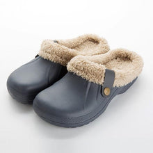 Load image into Gallery viewer, Autumn Winter New Lightweight Home Men's Slippers Non-Slip Warm And Waterproof Plush Cotton Slippers Classic Fur Lined Clog Waterproof Winter House Comfortable Indoor Slippers