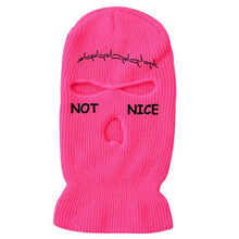 Load image into Gallery viewer, Autumn Winter Ski Mask 3-Hole Knit Hat Full Face Cover Balaclava Hats Funny Party Embroidery Beanies Caps Hole Knitted Full Face Cover Ski Neck Gaiter, Winter Balaclava Warm Knit Beanie for Outdoor Sports Outdoor Full Face Cover Thermal Ski Mask One Size