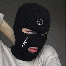 Load image into Gallery viewer, Autumn Winter Ski Mask 3-Hole Knit Hat Full Face Cover Balaclava Hats Funny Party Embroidery Beanies Caps Hole Knitted Full Face Cover Ski Neck Gaiter, Winter Balaclava Warm Knit Beanie for Outdoor Sports Outdoor Full Face Cover Thermal Ski Mask One Size
