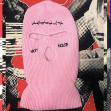 Load image into Gallery viewer, Autumn Winter Ski Mask 3-Hole Knit Hat Full Face Cover Balaclava Hats Funny Party Embroidery Beanies Caps Hole Knitted Full Face Cover Ski Neck Gaiter, Winter Balaclava Warm Knit Beanie for Outdoor Sports Outdoor Full Face Cover Thermal Ski Mask One Size