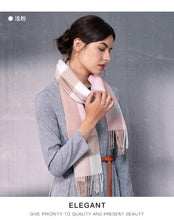 Load image into Gallery viewer, Autumn Winter Super Soft Hijab Classic Cashmere Tartan Lightweight Pure Wool Plaid Scarf Women's Shawls Elegant Thickened To Keep Warm For Women