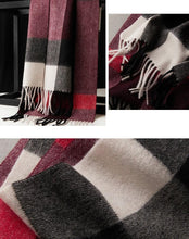 Load image into Gallery viewer, Autumn Winter Super Soft Hijab Classic Cashmere Tartan Lightweight Pure Wool Plaid Scarf Women's Shawls Elegant Thickened To Keep Warm For Women