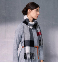 Load image into Gallery viewer, Autumn Winter Super Soft Hijab Classic Cashmere Tartan Lightweight Pure Wool Plaid Scarf Women's Shawls Elegant Thickened To Keep Warm For Women