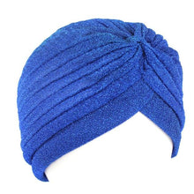Load image into Gallery viewer, Autumn Winter Warm Headwear Soft Shine Silver Gold Lightweight Knot Twist Turban Headbands Cap Casual Streetwear Hats For Women