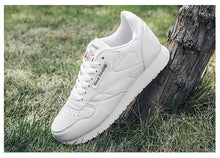 Load image into Gallery viewer, Autumn Womens Mens Sneakers Black Fashion Vulcanized Shoes Lace-up Casual Flats Light Couple Fashion Sneakers Breathable Casual Comfortable Lightweight Sneakers