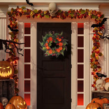 Load image into Gallery viewer, Autumn Wreath with Pumpkin Mixed Leaves Berries Flower Fall