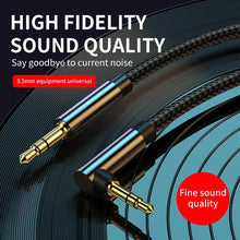 Load image into Gallery viewer, AUX Cable Jack 3.5mm Audio Jack Speaker Audio Cable Stereo Aux Cord 90 Degree Right Angle Aux Cable Compatible Cable For Headphones Car Tablets Speakers