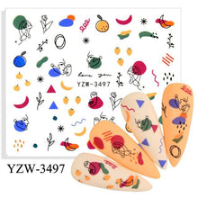 Load image into Gallery viewer, Avocado Fruit Transfer Nail Stickers Charms Winter Water Sticker For Nails Sliders Character Image Tattoo Decal Decoration Cute Summer Nail Art Stickers Summer Fruit Stickers on Nails Unicorn Banana Cherry Avocado Dog Strawberry Nail Art Decals