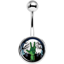 Load image into Gallery viewer, Cemetery Zombie Hand Halloween Belly Ring