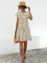 Load image into Gallery viewer, Floral Round Neck Short Sleeve Dress Elegant & Effortless Everyday Style Women Dress