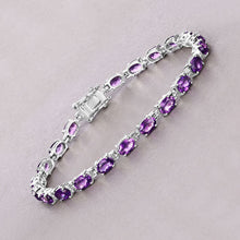 Load image into Gallery viewer, 7.98 Carat Genuine Amethyst .925 Sterling Silver Bracelet