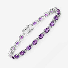 Load image into Gallery viewer, 7.98 Carat Genuine Amethyst .925 Sterling Silver Bracelet