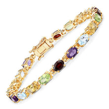 Load image into Gallery viewer, 8.96 Carat Genuine Multi Stones .925 Sterling Silver Bracelet