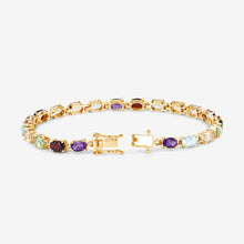 Load image into Gallery viewer, 8.96 Carat Genuine Multi Stones .925 Sterling Silver Bracelet