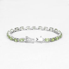 Load image into Gallery viewer, 8.61 Carat Genuine Peridot .925 Sterling Silver Bracelet