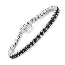 Load image into Gallery viewer, 8.36 Carat Genuine Blue Sapphire .925 Sterling Silver Bracelet