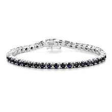 Load image into Gallery viewer, 8.36 Carat Genuine Blue Sapphire .925 Sterling Silver Bracelet