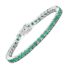 Load image into Gallery viewer, 7.48 Carat Genuine Emerald .925 Sterling Silver Bracelet