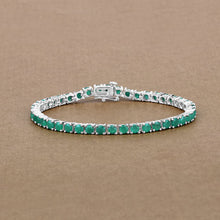 Load image into Gallery viewer, 7.48 Carat Genuine Emerald .925 Sterling Silver Bracelet