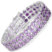 Load image into Gallery viewer, 32.30 Carat Genuine Amethyst .925 Sterling Silver Bracelet