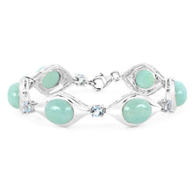 Load image into Gallery viewer, 39.72 Carat Genuine Aquamarine .925 Sterling Silver Bracelet