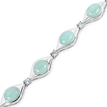Load image into Gallery viewer, 39.72 Carat Genuine Aquamarine .925 Sterling Silver Bracelet