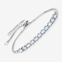 Load image into Gallery viewer, 2.20 Carat Genuine Aquamarine .925 Sterling Silver Bracelet