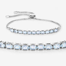 Load image into Gallery viewer, 2.20 Carat Genuine Aquamarine .925 Sterling Silver Bracelet
