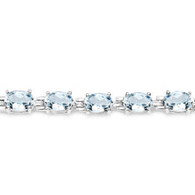 Load image into Gallery viewer, 8.80 Carat Genuine Aquamarine .925 Sterling Silver Bracelet