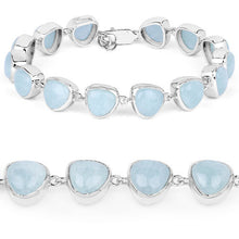 Load image into Gallery viewer, 25.90 Carat Genuine Aquamarine .925 Sterling Silver Bracelet