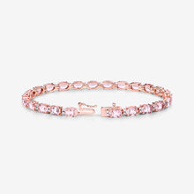 Load image into Gallery viewer, 8.95 Carat Genuine Morganite and White Diamond 14K Rose Gold Bracelet