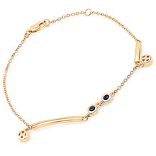 Load image into Gallery viewer, 18K Yellow Gold Plated 0.24 Carat Genuine Blue Sapphire .925 Sterling Silver Bracelet