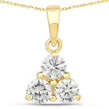 Load image into Gallery viewer, 0.75 Carat Genuine Lab Grown Diamond 14K Yellow Gold Pendant