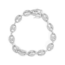 Load image into Gallery viewer, 14K White Gold 1 1/2 Cttw Round Diamond Set Link Bracelet (I-J Color, I1-I2 Clarity) - 7"